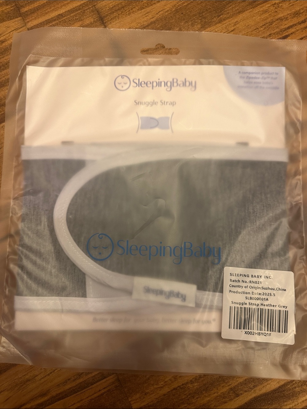 SleepingBaby Heather Gray Snuggle Band for Baby Sleep Sack Transition
